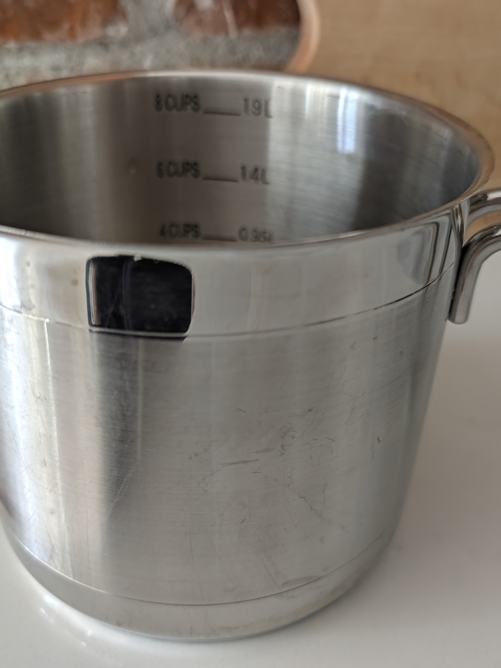 Krona Polished Stainless Steel Measuring Saucepan - Silver